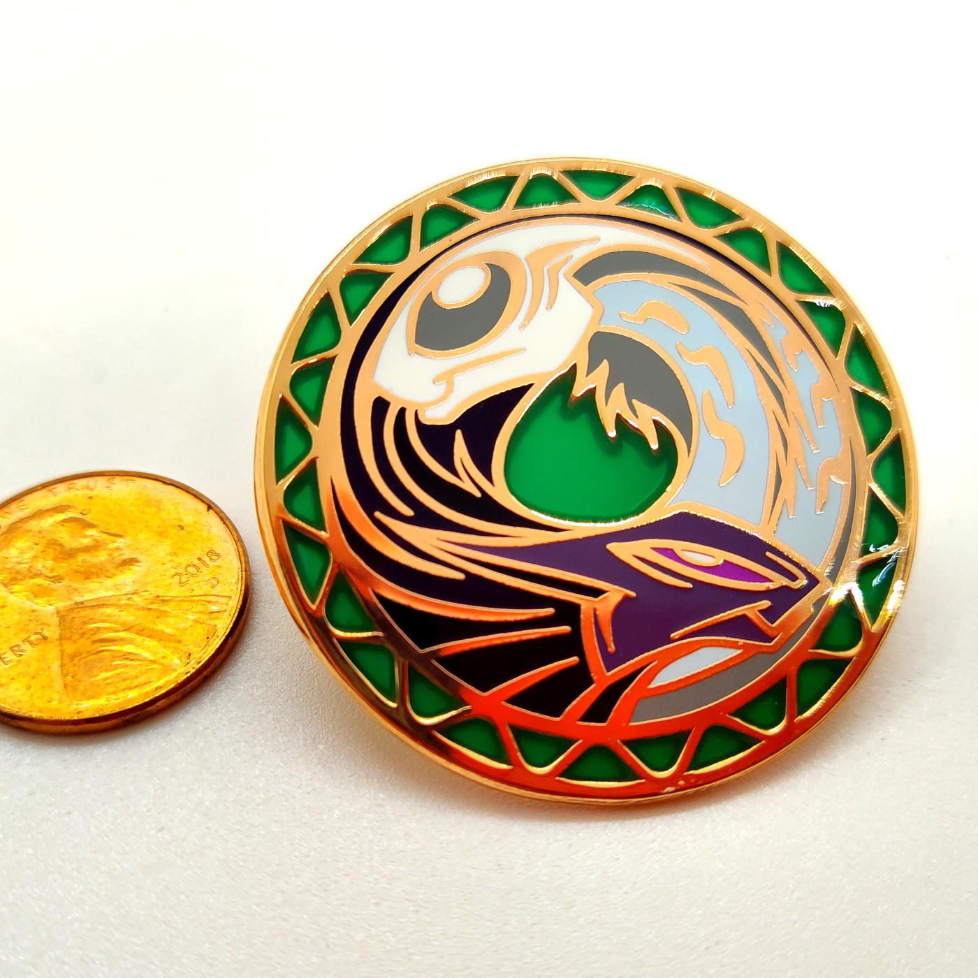 Pledge Pin Jan 2024- Ryuu neko dark-light ying yang