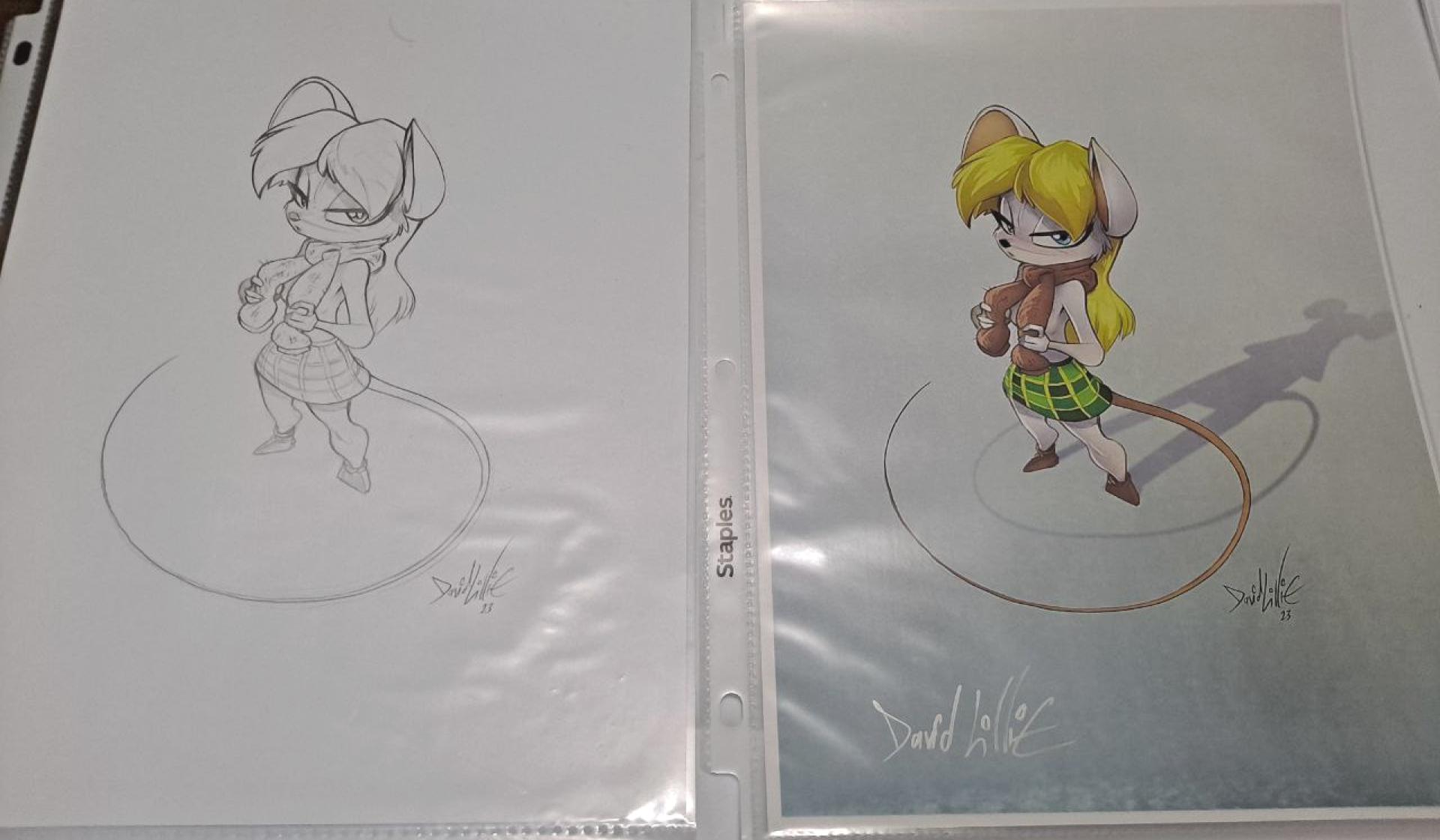 Mousely Original Art Lines and Print 2023 by David Lillie