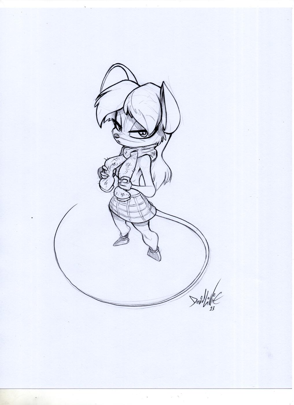 Mousely Original Art Lines and Print 2023 by David Lillie