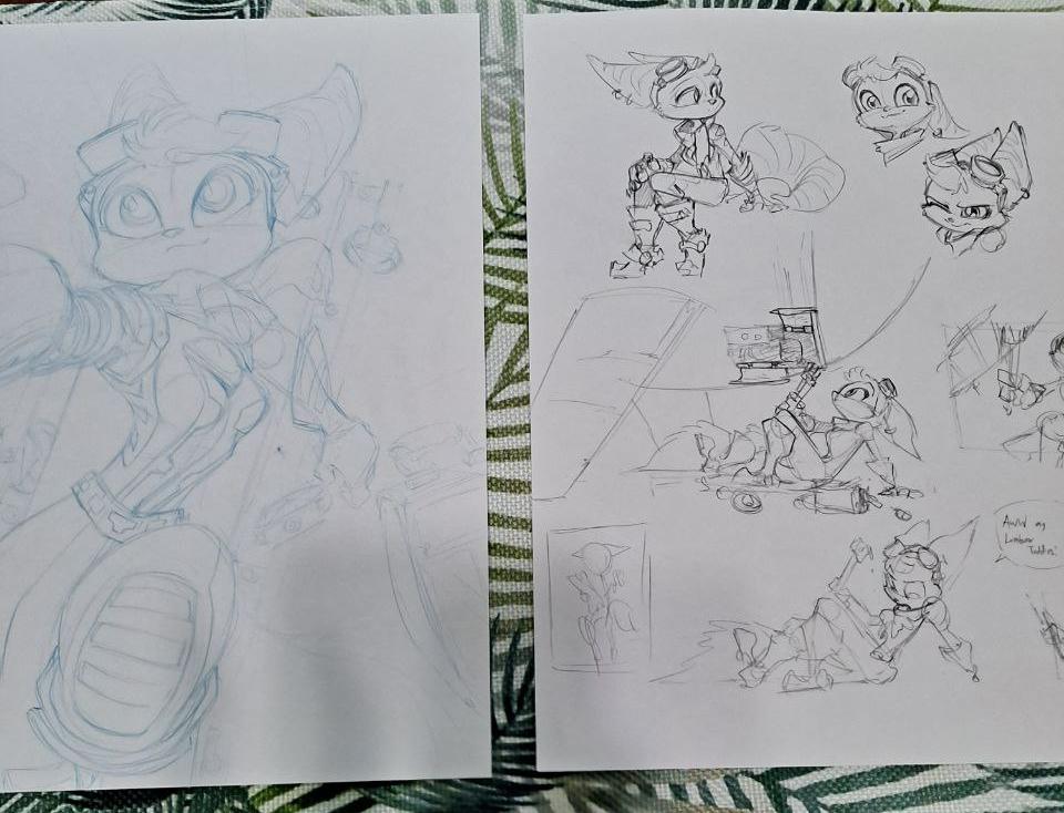 ORIGINAL ART AND PRINT Rivet Fanart piece
