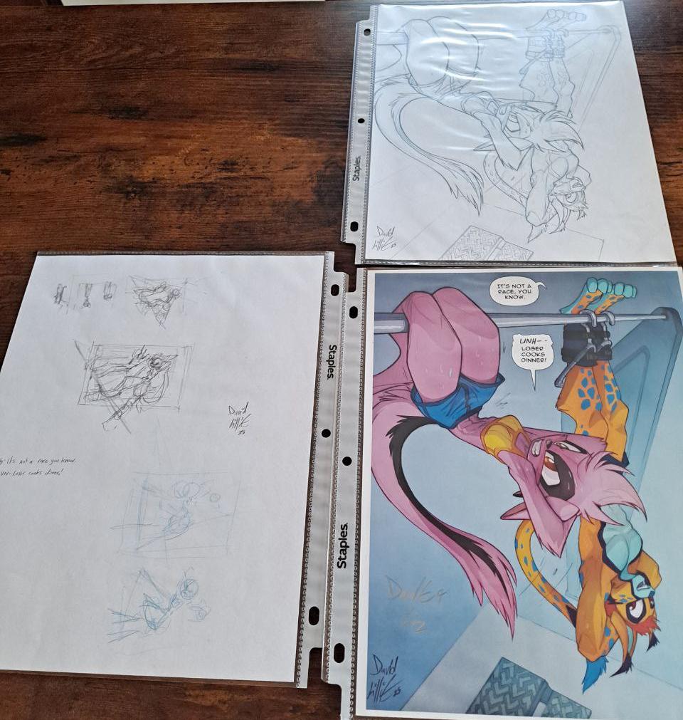 ORIGINAL ART Dreamkeepers SKOM Vi and Bobby working out print and original arts
