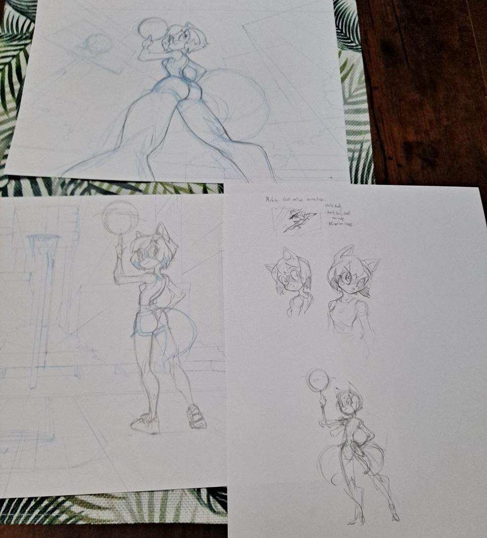 ORIGINAL ART AND PRINT Michiru Fanart Valentine's Day