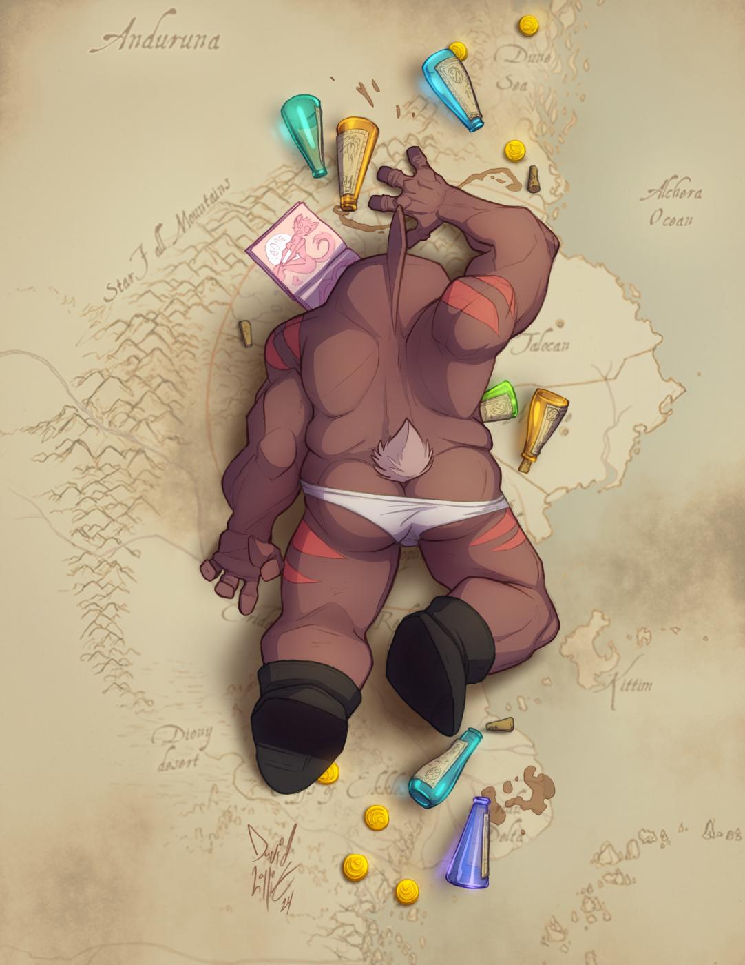 ORIGINAL ART AND PRINT DK Grunn Daki and Body Pillow