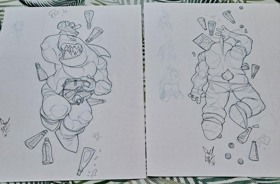 ORIGINAL ART AND PRINT DK Grunn Daki and Body Pillow